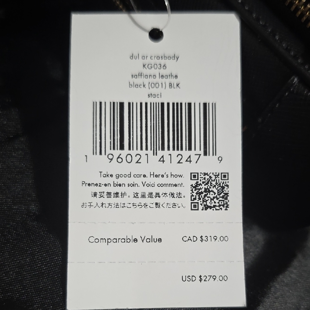 Kate Spade Staci Dual Air‎ Crossbody Black Saffiano Leather Bag NWT - Picture 5 of 5